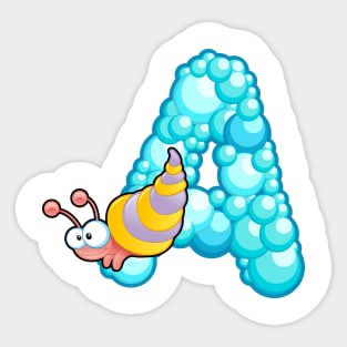 Letter A Fishy Bubbly Alphabet Sticker